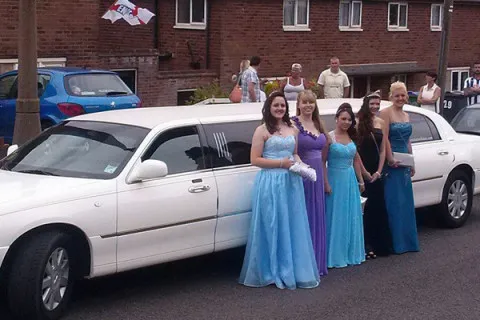 Prom girls enjoying the limo experience!